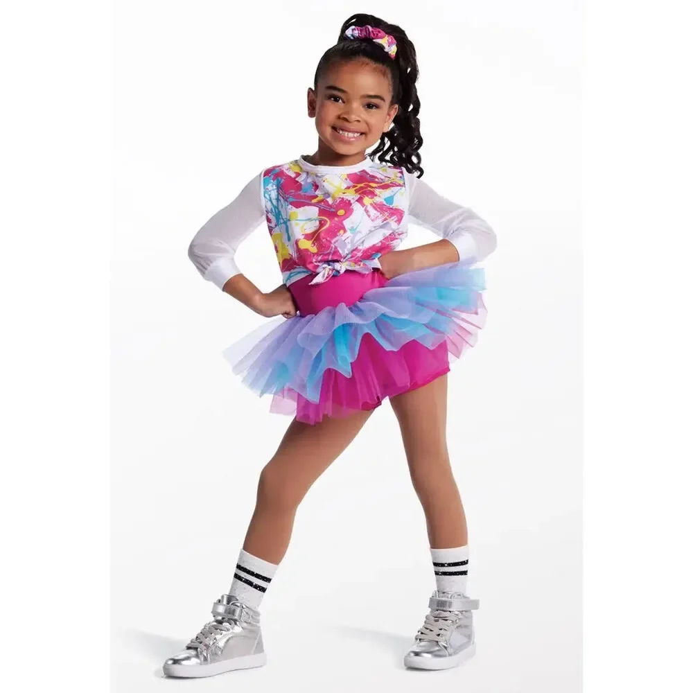 Pre-Owned Dance Costume Small Child Pink Weissman 14871 Hip Hop Jazz Tap Cloggi